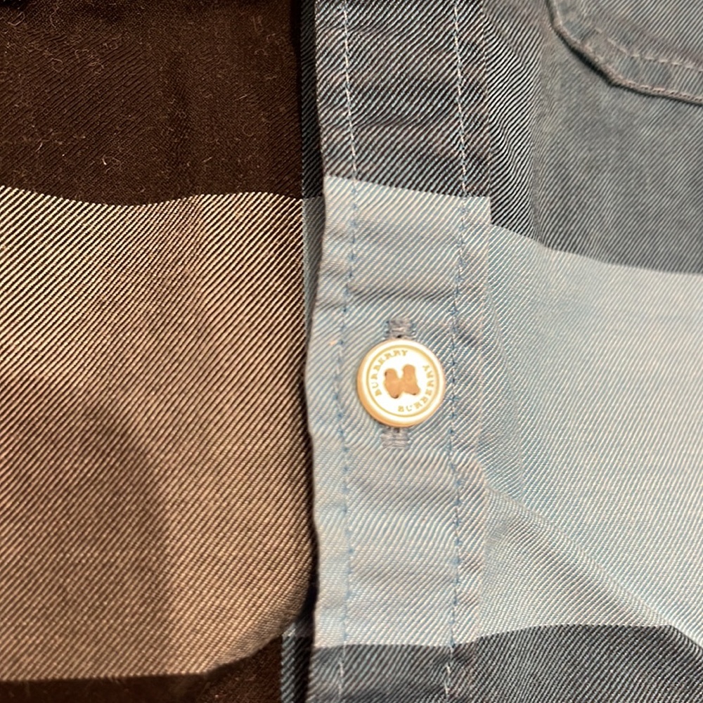 Burberry Blue plaid polo shirt, boys size 3 - Picture 4 of 7